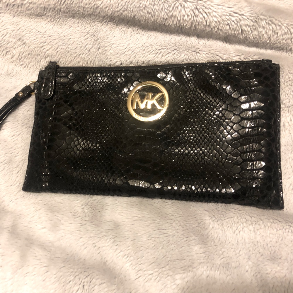 Michael Kors snakeskin wristlet
